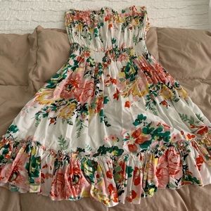 Strapless floral sundress